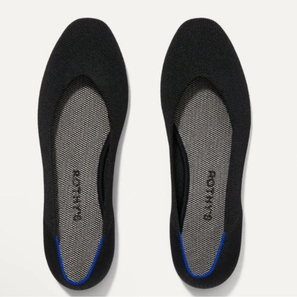 Rothy's The Square Black Women's Slip On Ballet Flat Shoes Textile Size 6